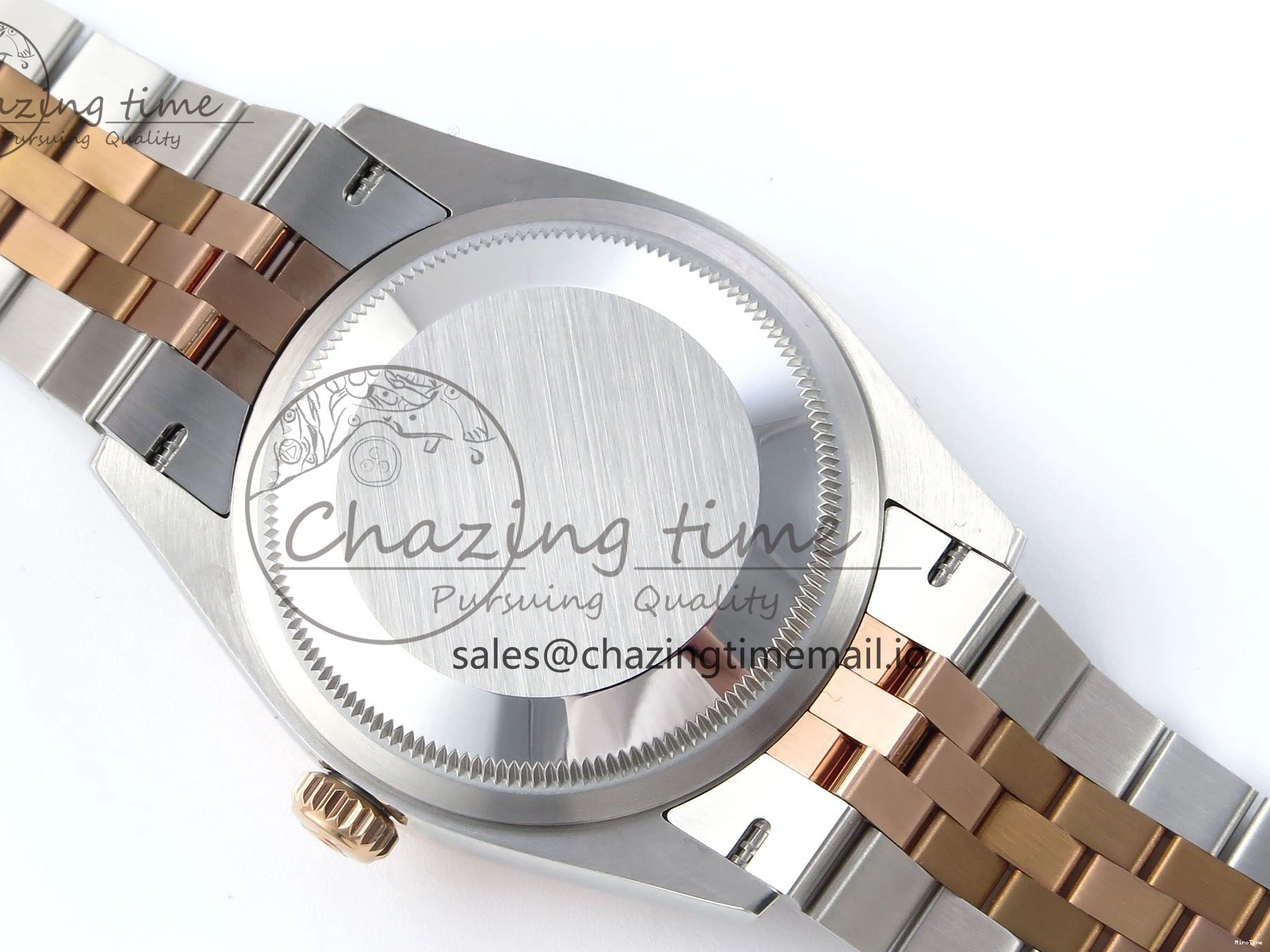 MiroTime 0204 SmoothTexture DateJust 36 126231 EWEF Best Edition Brown Dial Stick Marker on SS RG Jubilee Bracelet A 592